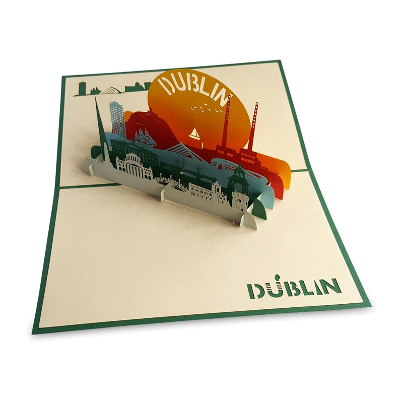 Pop-Up Card with Dublin City Skyline and Landmarks Design