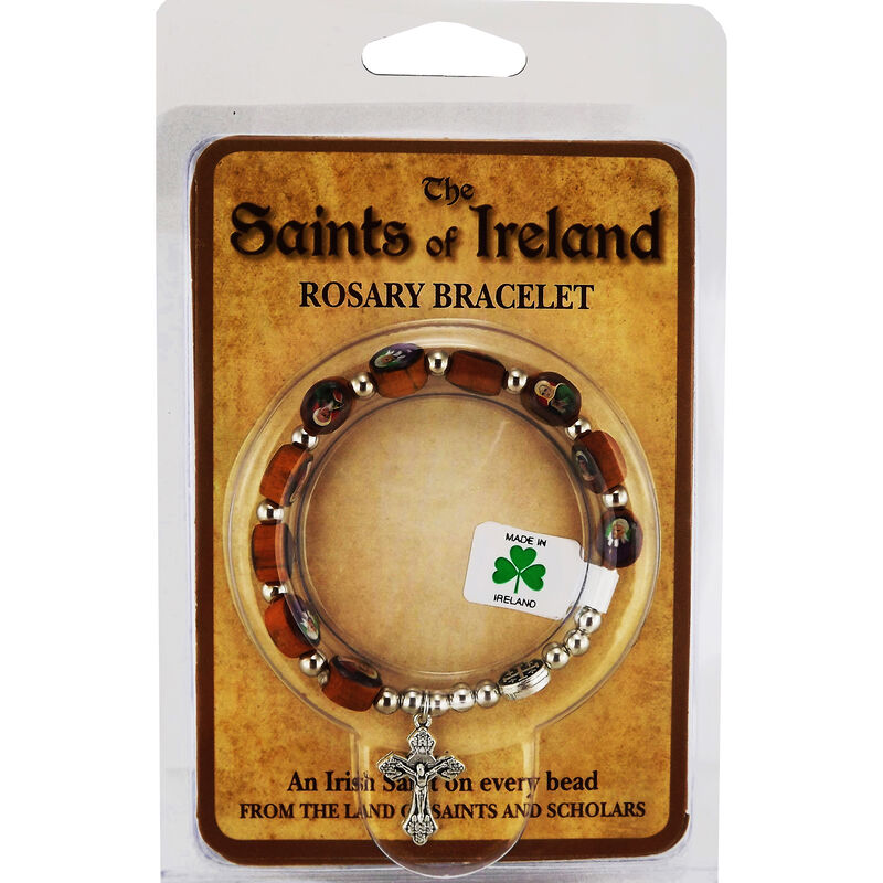 The Saints Of Ireland Designed Wooden Rosary Bracelet