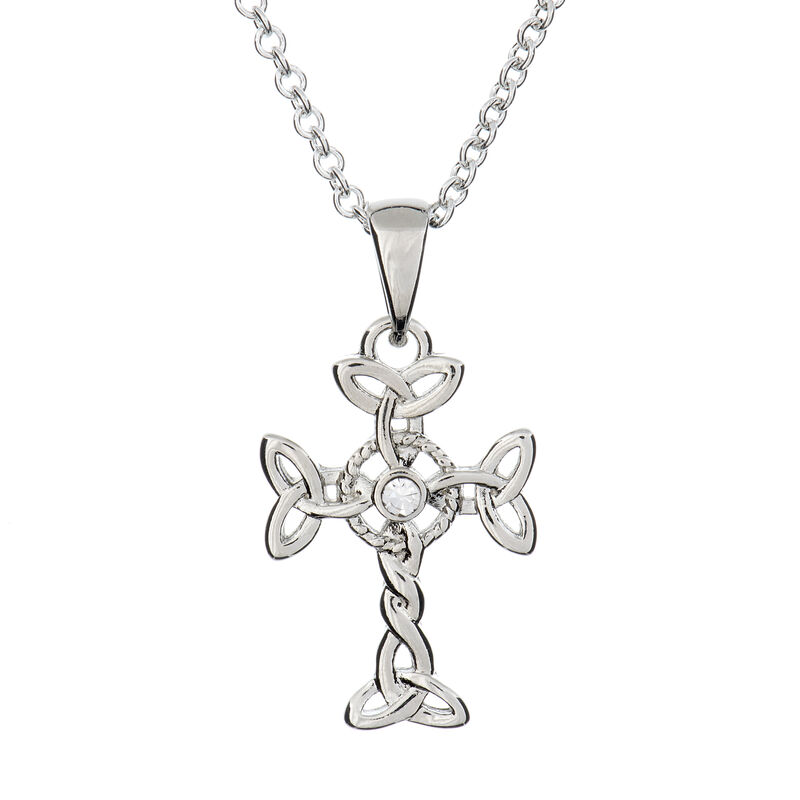 Silver Plated Carrick Silverware Celtic Knot Cross Pendant