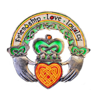 Celtic Threads Hand Painted Wall Plaque Claddagh
