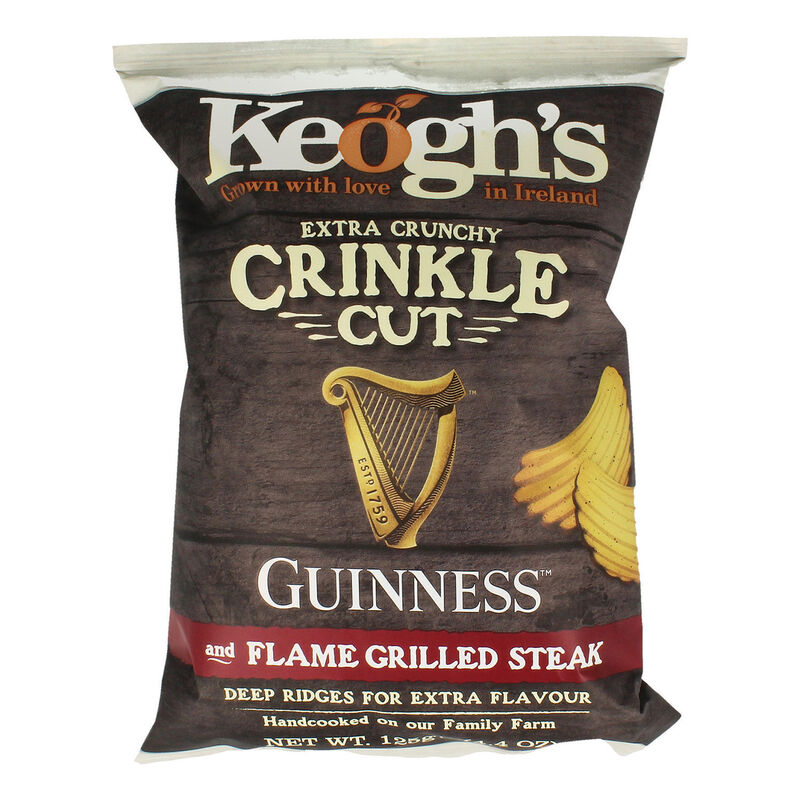 Keoghs Crinke Cut Guinness Flamed Grilled Steak Crisps 125G