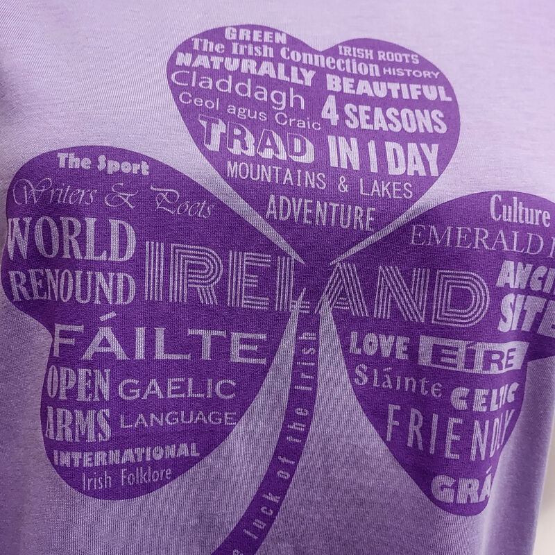 Ladies Ireland Shamrock Lilac T-Shirt