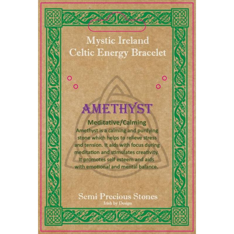 Mystic Ireland Amethyst Semi Precious Stone Celtic Energy Bracelet