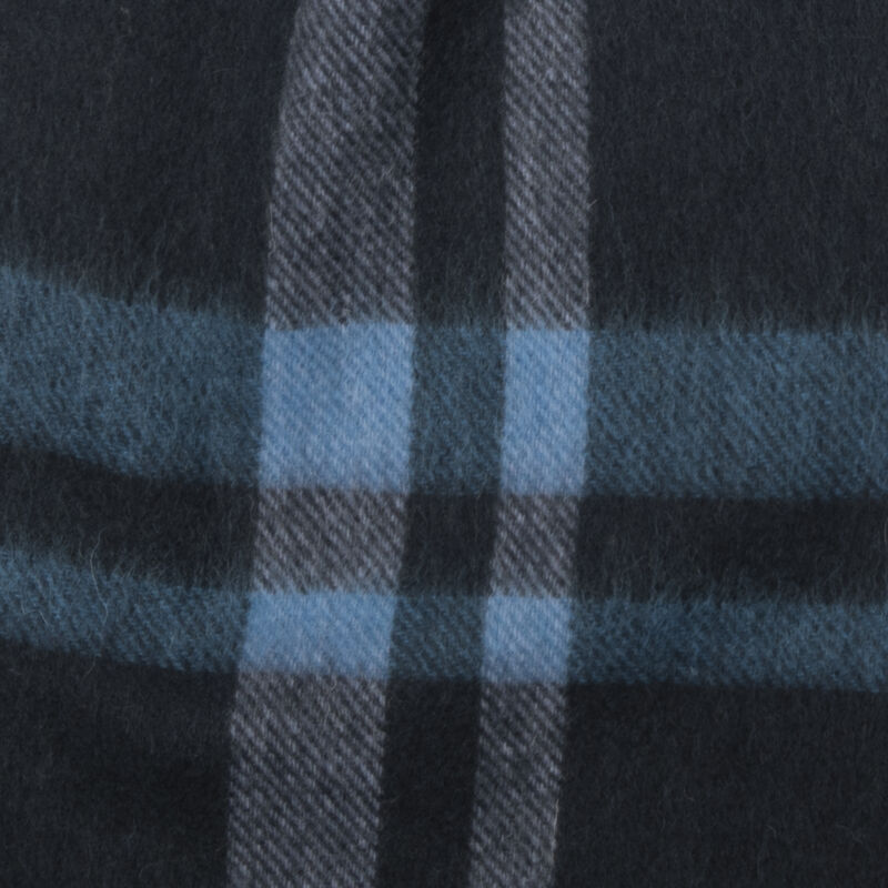 Carrolls Irish Designs Wool Scarf With Blue  Navy and Grey Design 12