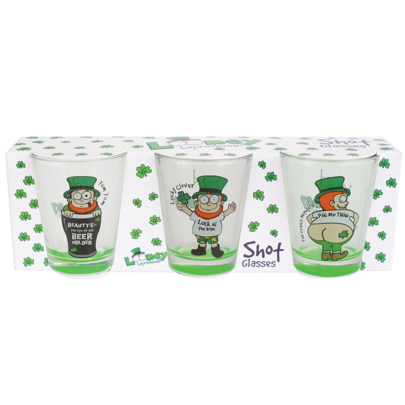 Three Pack Shot Glasses With Looney Leps Designs