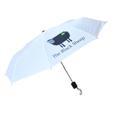 White Coloured Umbrella With Black Sheep Design  100Cm Diameter