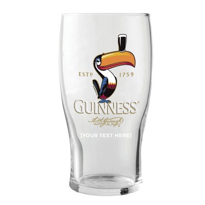 Engraved Guinness Toucan Pint Glass in Giftbox