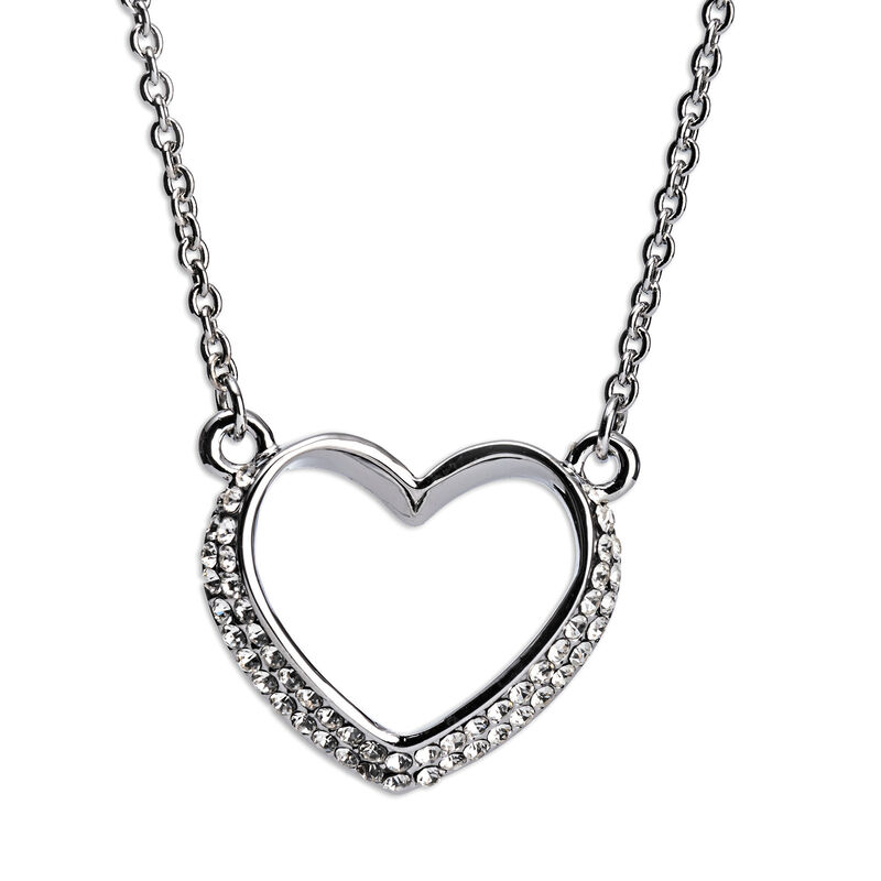 Newgrange Living Silver Diamante Heart Necklace