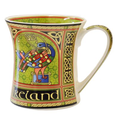 Celtic Peacock Ireland Mug With A Coloured Trinity Irish Design