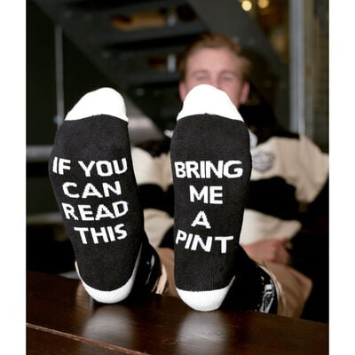 Black And White Guinness Official Merchandise Bring Me A Pint Socks