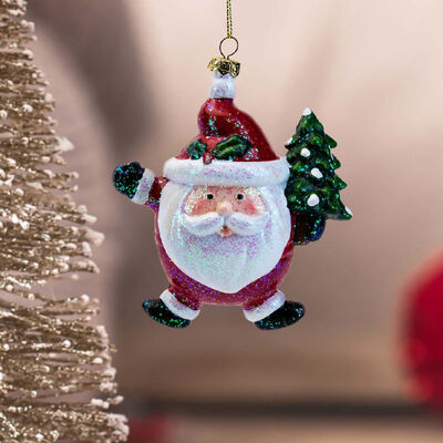 Santa with Tree  Hanging Christmas Decoration