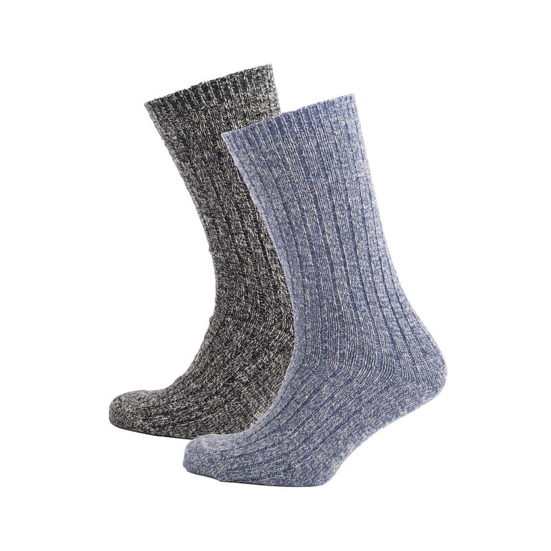 Heritage Traditions Merino Mix Walking Sock 2 Pack, Grey & Marl Blue Colour
