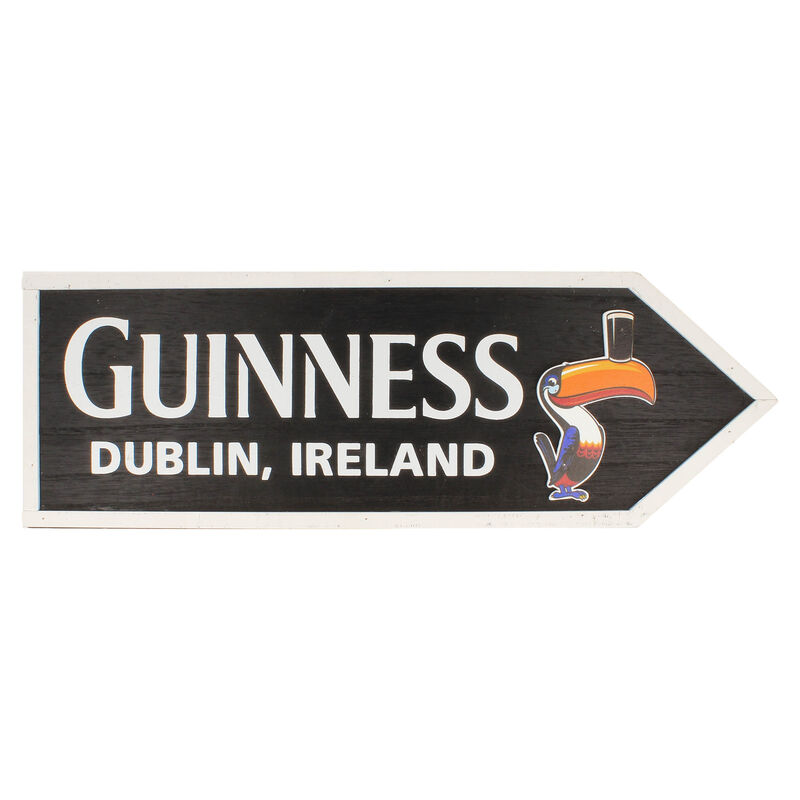 Guinness Wooden Road Sign With Iconic Toucan Design