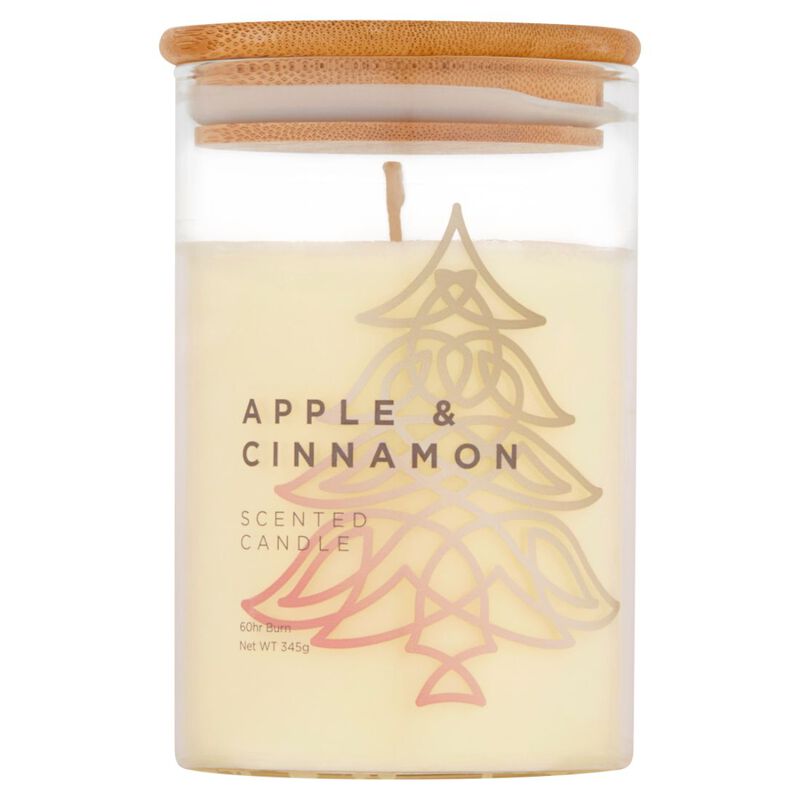 Celtic Collection Apple and Cinnamon Scented Candle In A Glass Container
