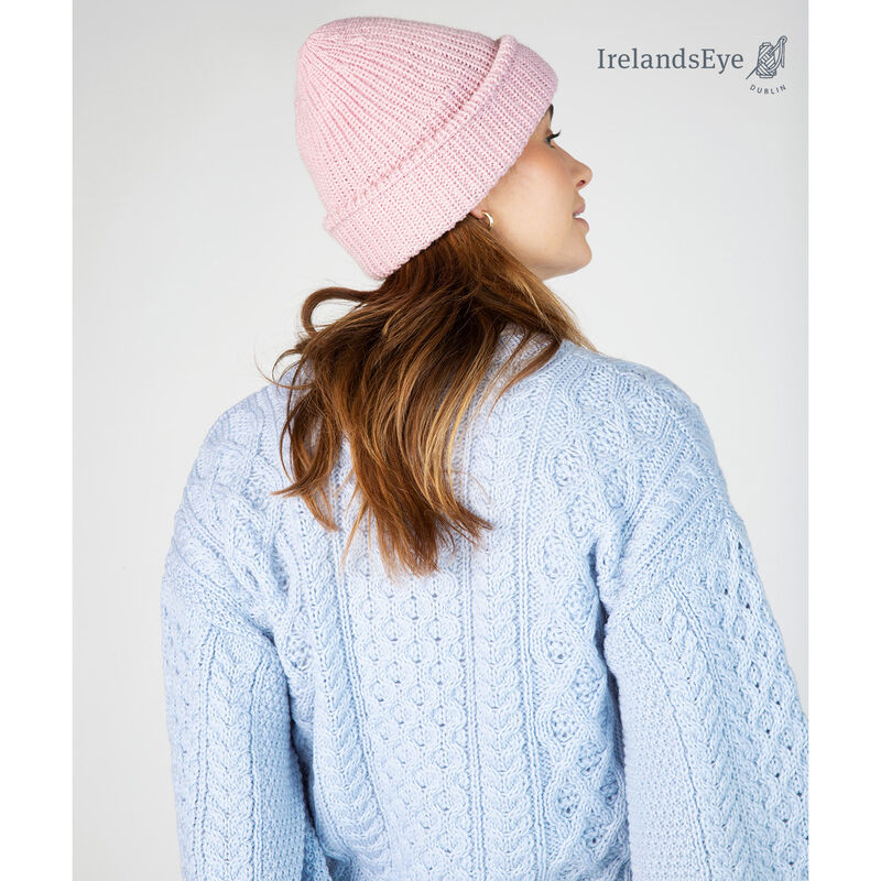 IrelandsEye Knitwear Zinnia Chunky Knitted Hat, Pale Pink Colour