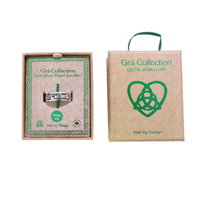 Grá Collection Silver Plated Men's Knot & Claddagh Ring