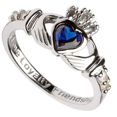 Shanore Claddagh September Sapphire Birthstone Ring