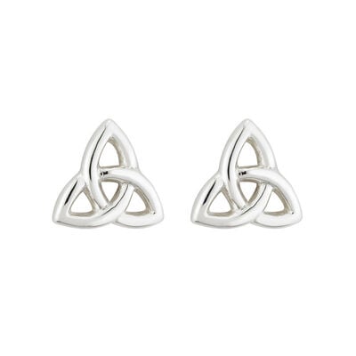 Hallmarked Sterling Silver Mini Trinity Knot Stud Earrings