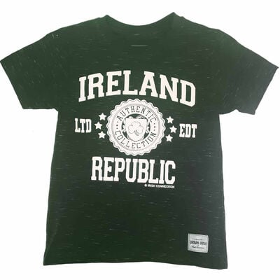 T-Shirt With Ireland Republic LTD EDT Varsity Shield  Forest Green Colour 