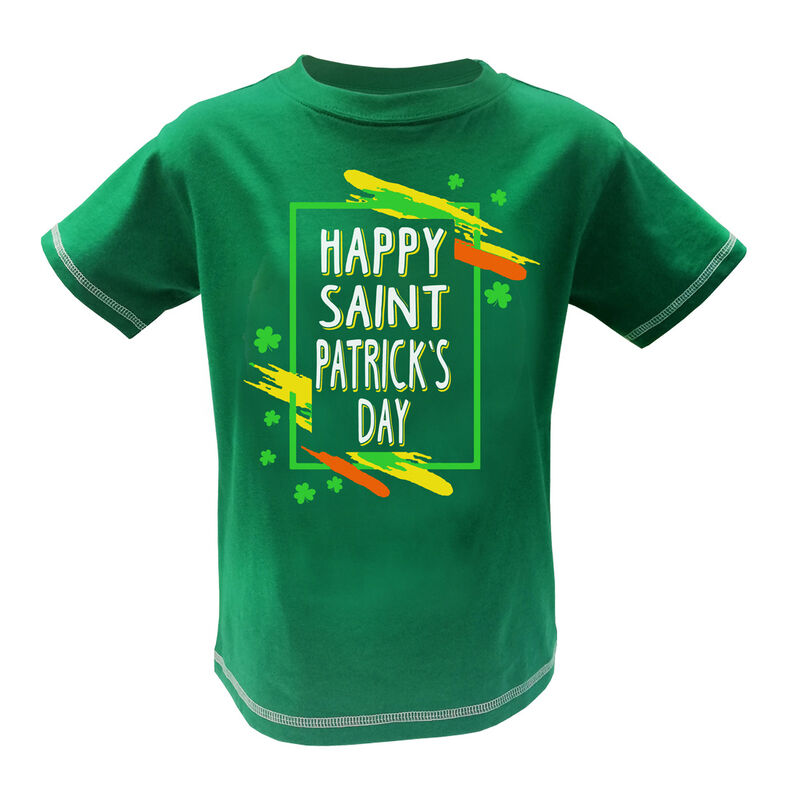 St. Patrick's Day Kids Neon Print Green T-Shirt