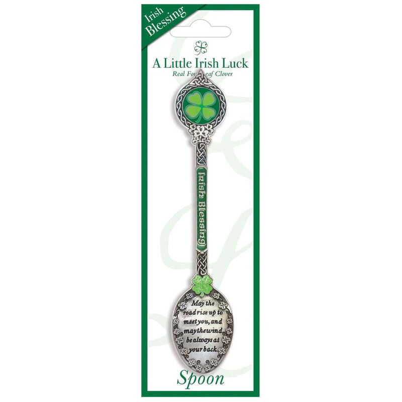 Clover Collectable Spoon With Irish Blessing And Irish Blessing Text