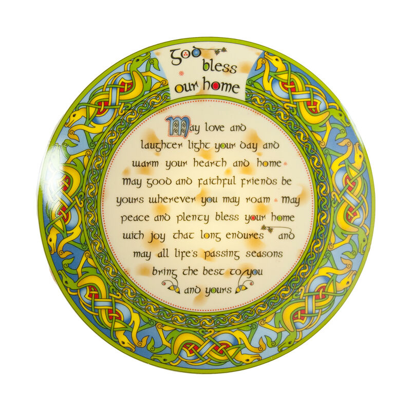 Ceramic God Bless Our Home Display Plate 20Cm