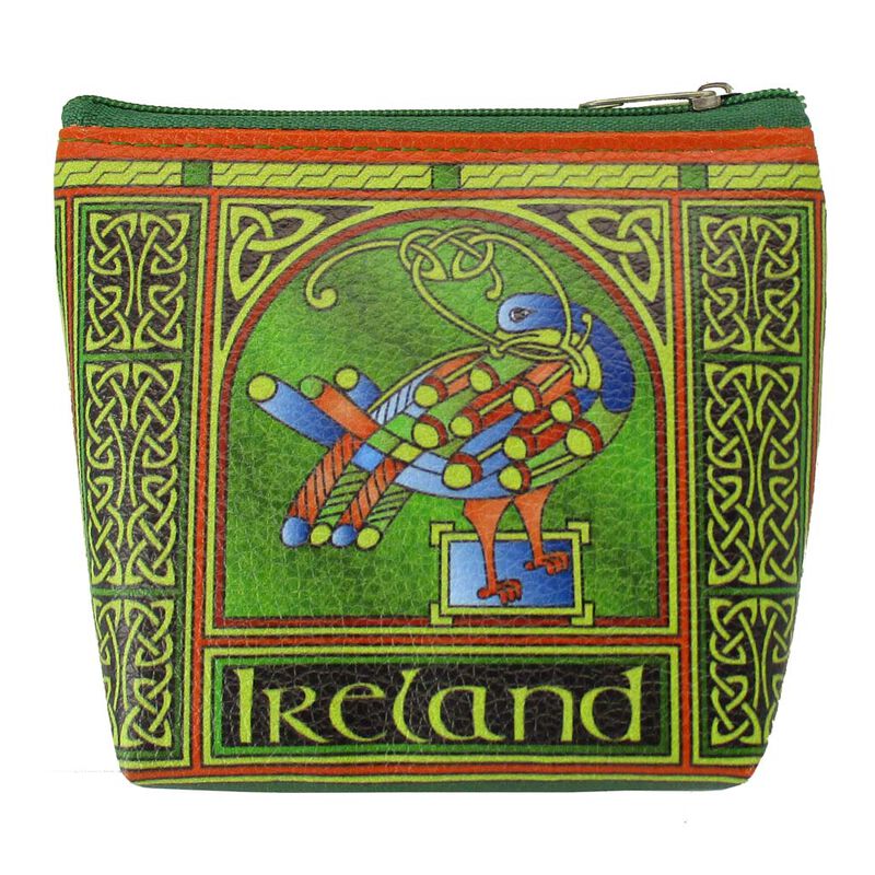 Celtic Peacock Ireland Clip Purse With A Coloured Trinity Irish Design
