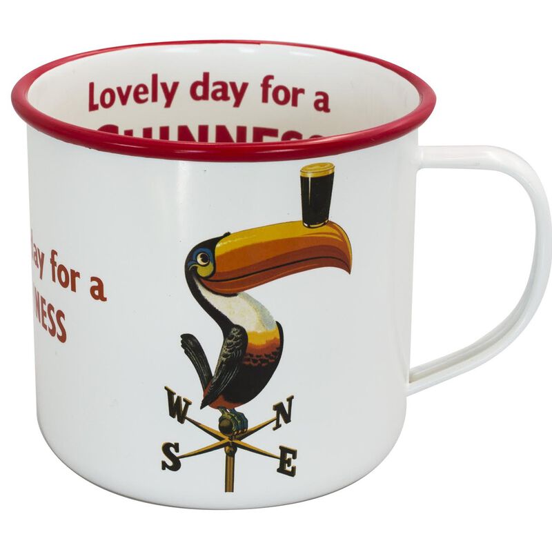 Enamel Toucan On Weathervane Design Mug with Lovely Day for a Guinness
