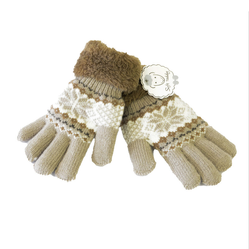 Super Soft One Size Kids' Gloves With Multicolour Stitched Design