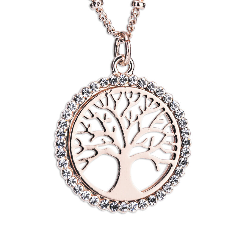 Newgrange Living Rose Gold Stone & Diamante Necklace