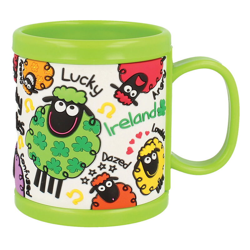 Wacky Woollies Colourful Irish Sheep Designed Light Green Pvc Mug