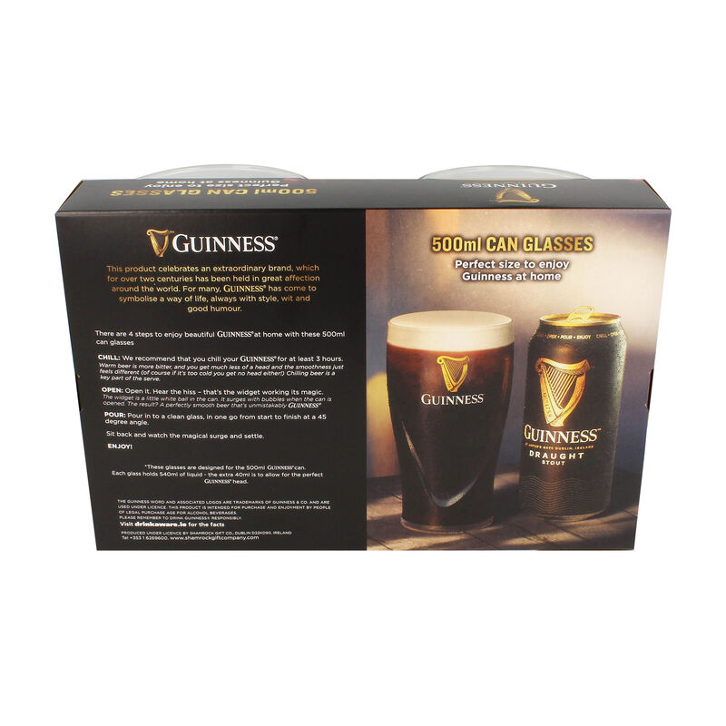 Guinness 500ml Can Glasses 2 Pack