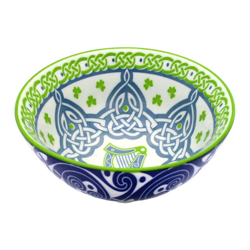 Irish Celtic Bowl With Harp Design 11cm