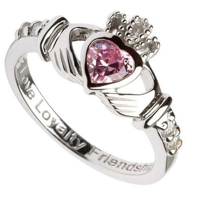Shanore Claddagh October Tourmaline Birthstone Ring