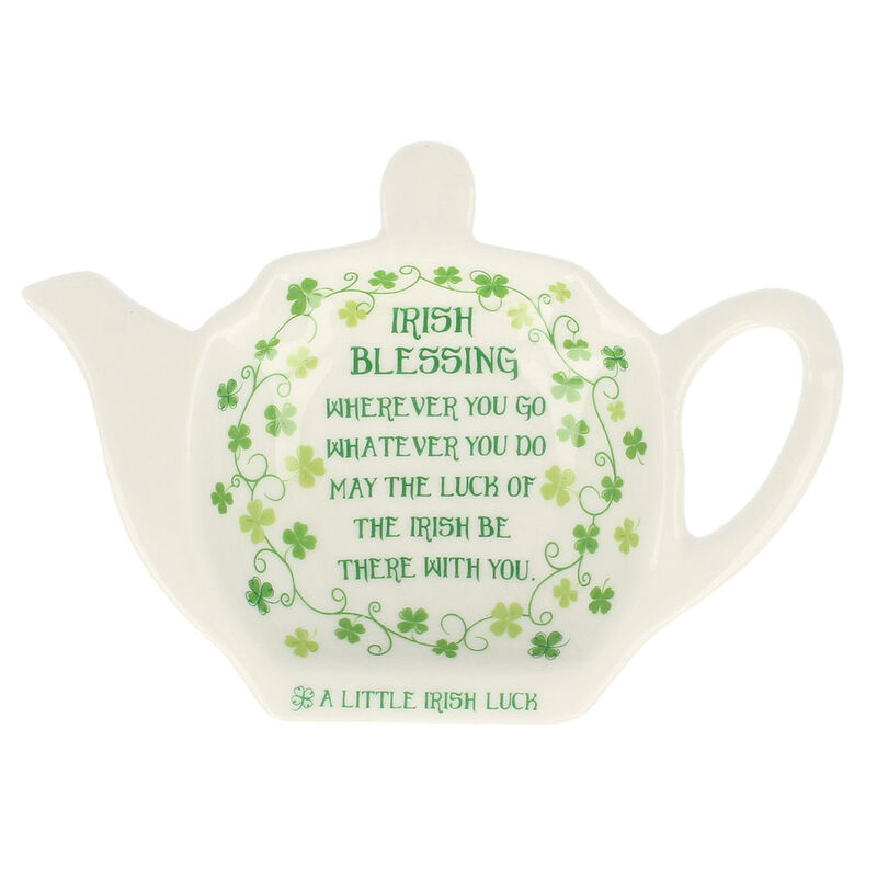 Tea Bag Holder  Clover Irish Blessing