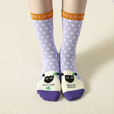 Ladies Irish Sheep Purple Socks