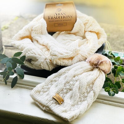 Aran Traditions Knitwear Snood & Hat Christmas Gift Set For Her