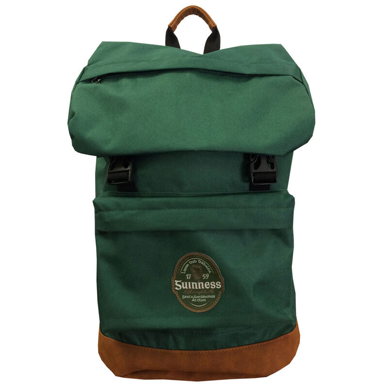 Official Guinness Bottle Green Ireland Label Backpack Designed With A Suede Base