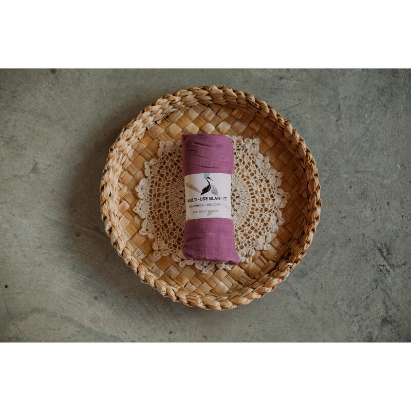 Storks & Co Bamboo Blanket, Purple Colour