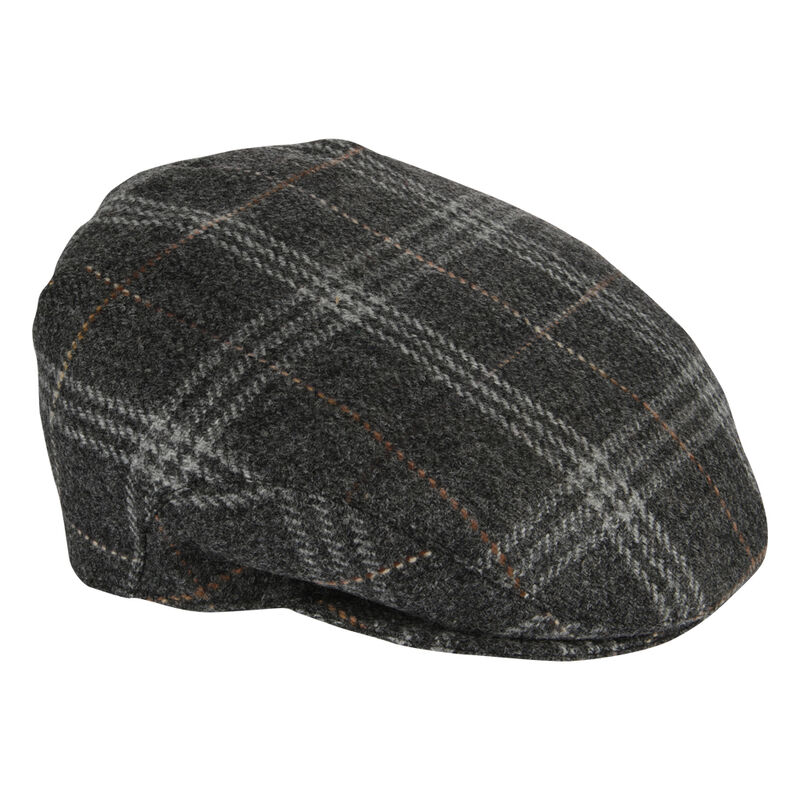 Buy Doogan Donegal Tweed Herringbone Flat Cap Grey Check Colour ...