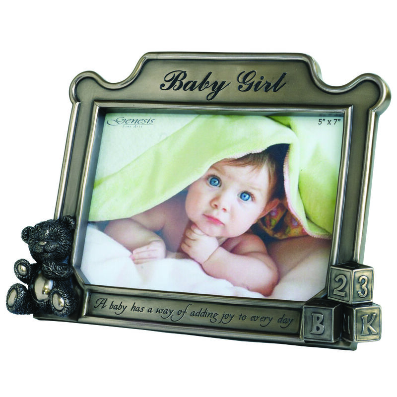 Bronze Baby Girl Frame 5" x 7"