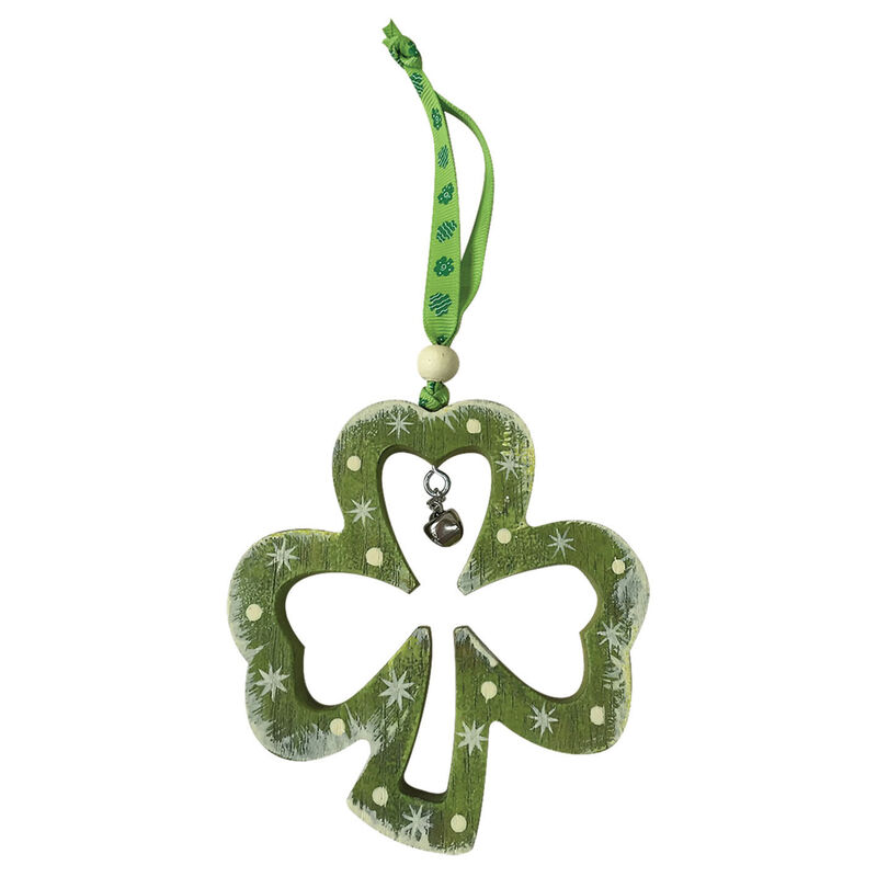 Rustic Ireland Hanging Decoration With a Shamrock Outline Design