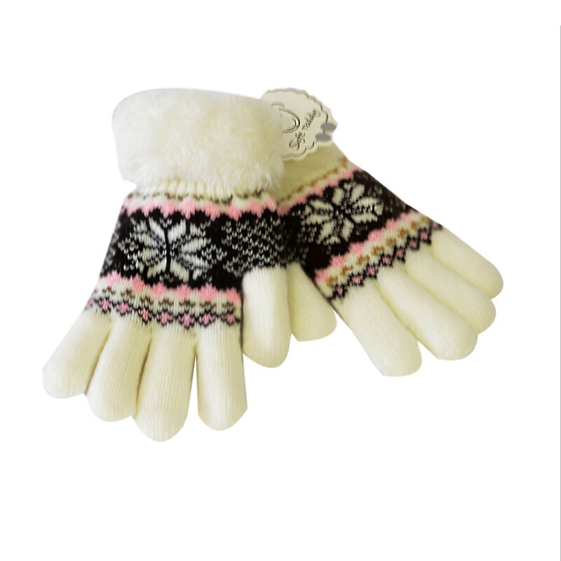 Super Soft One Size Kids' Gloves With Multicolour Stitched Design