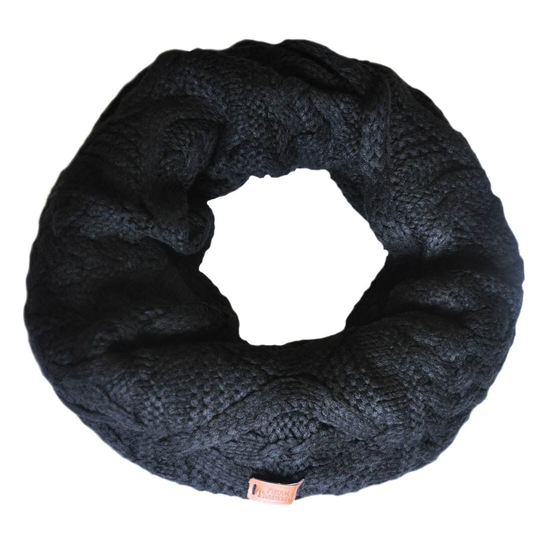 Buy Aran Traditions Knitted Style Cable Design Snood Black Colour ...