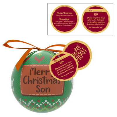Merry Christmas Son Bauble With Christmas Jumper Design 