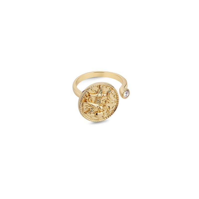 Gold Plated Amy Huberman Newbridge Silverware Ring with Clear Stone