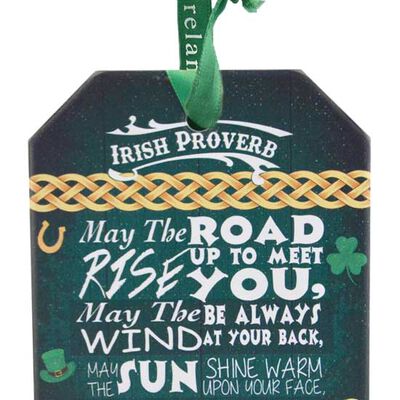 Ceramic Hanging Wall Plaque With Traditional Irish Proverb Sign