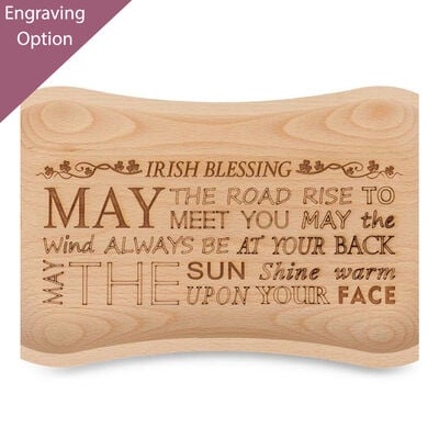 Unique Oak Handcrafted Wooden Tray With Irish Blessing Engraving