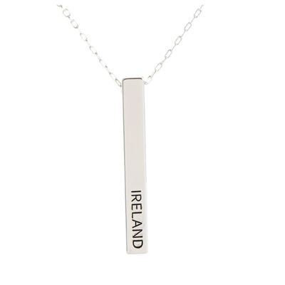 Gra Collection Irish By Design Silver Plated Ireland Bar Pendant **FREE ENGRAVING**
