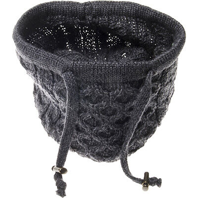 Honeycomb And Cable Knitted Snood With Toggle Chord In Charcoal 